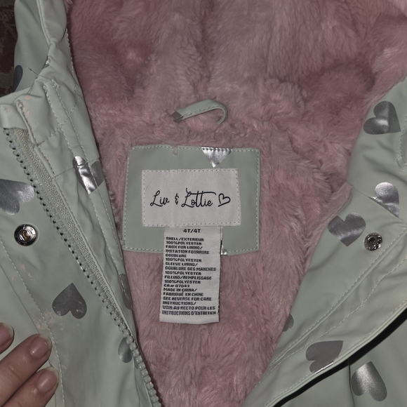 Silver Heart Hooded Jacket with Pink Lining - Picture 2 of 2